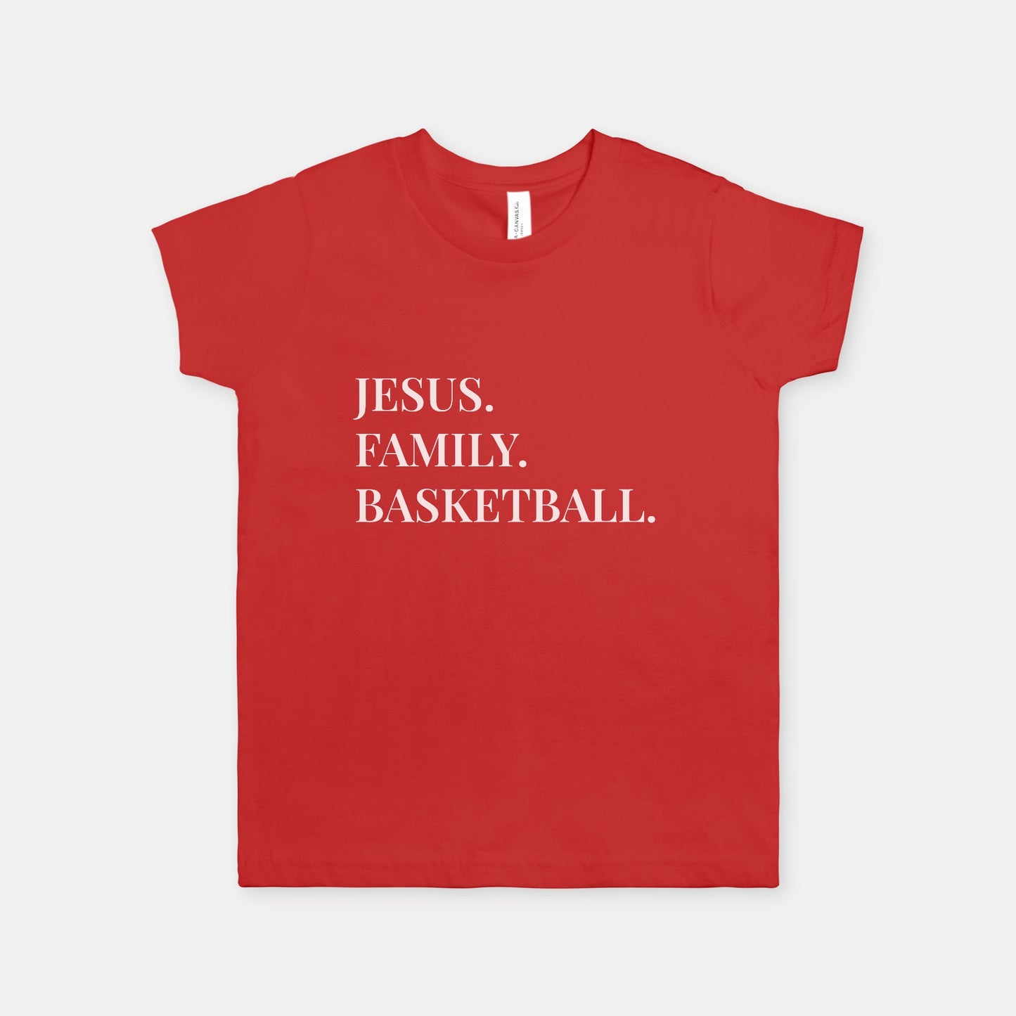 “Jesus. Family. Basketball.” Youth Unisex T-Shirt