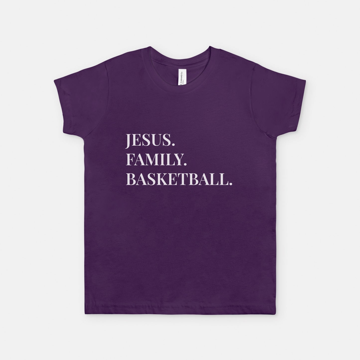 “Jesus. Family. Basketball.” Youth Unisex T-Shirt