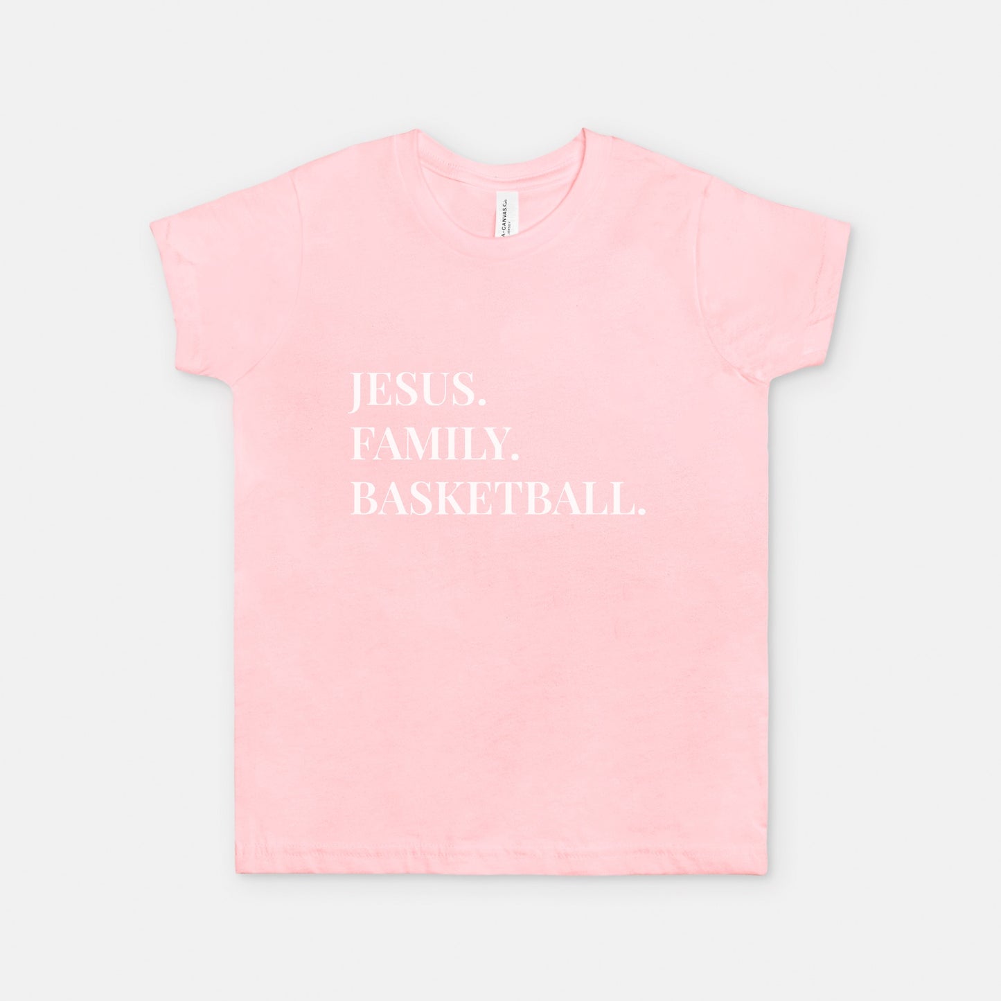 “Jesus. Family. Basketball.” Youth Unisex T-Shirt
