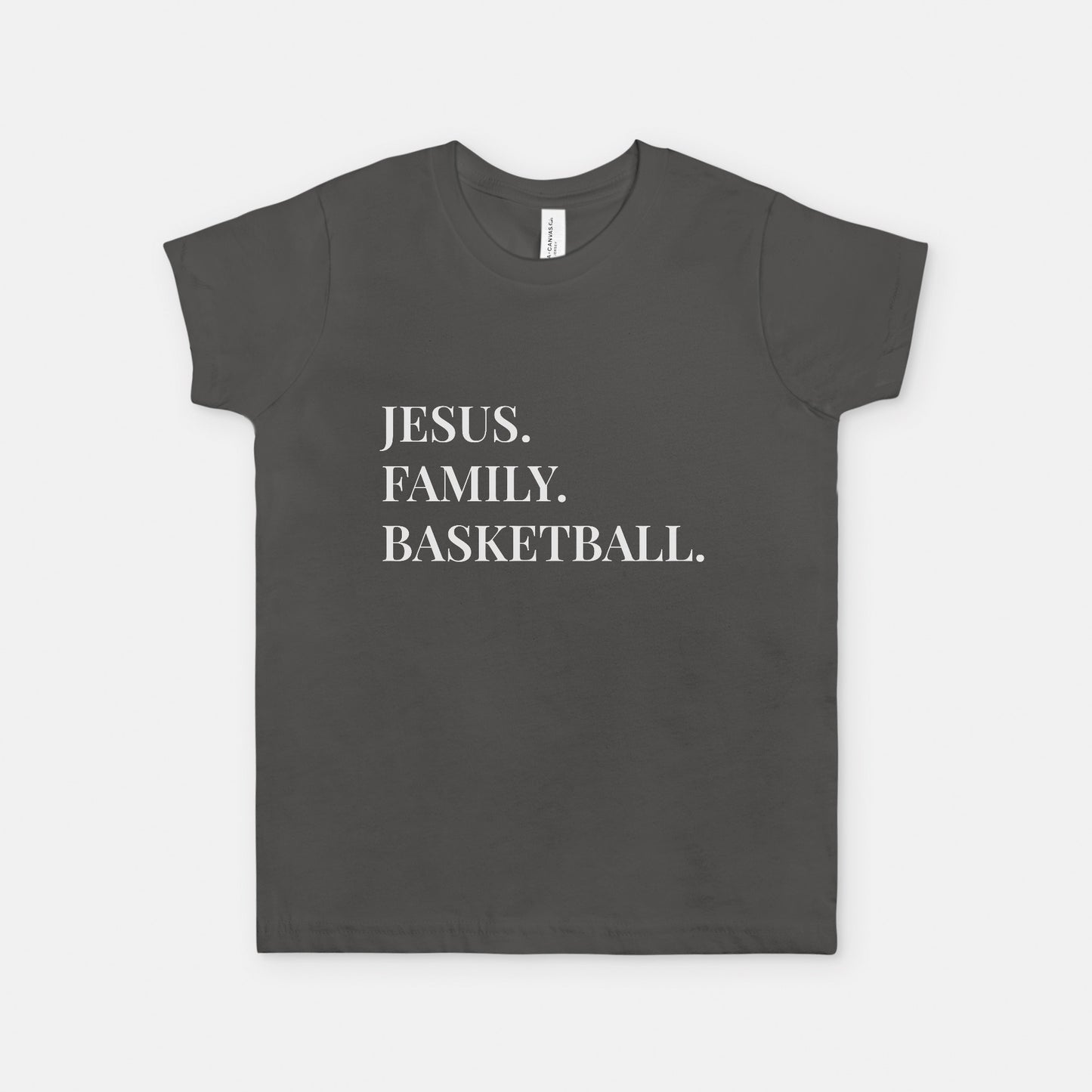 “Jesus. Family. Basketball.” Youth Unisex T-Shirt