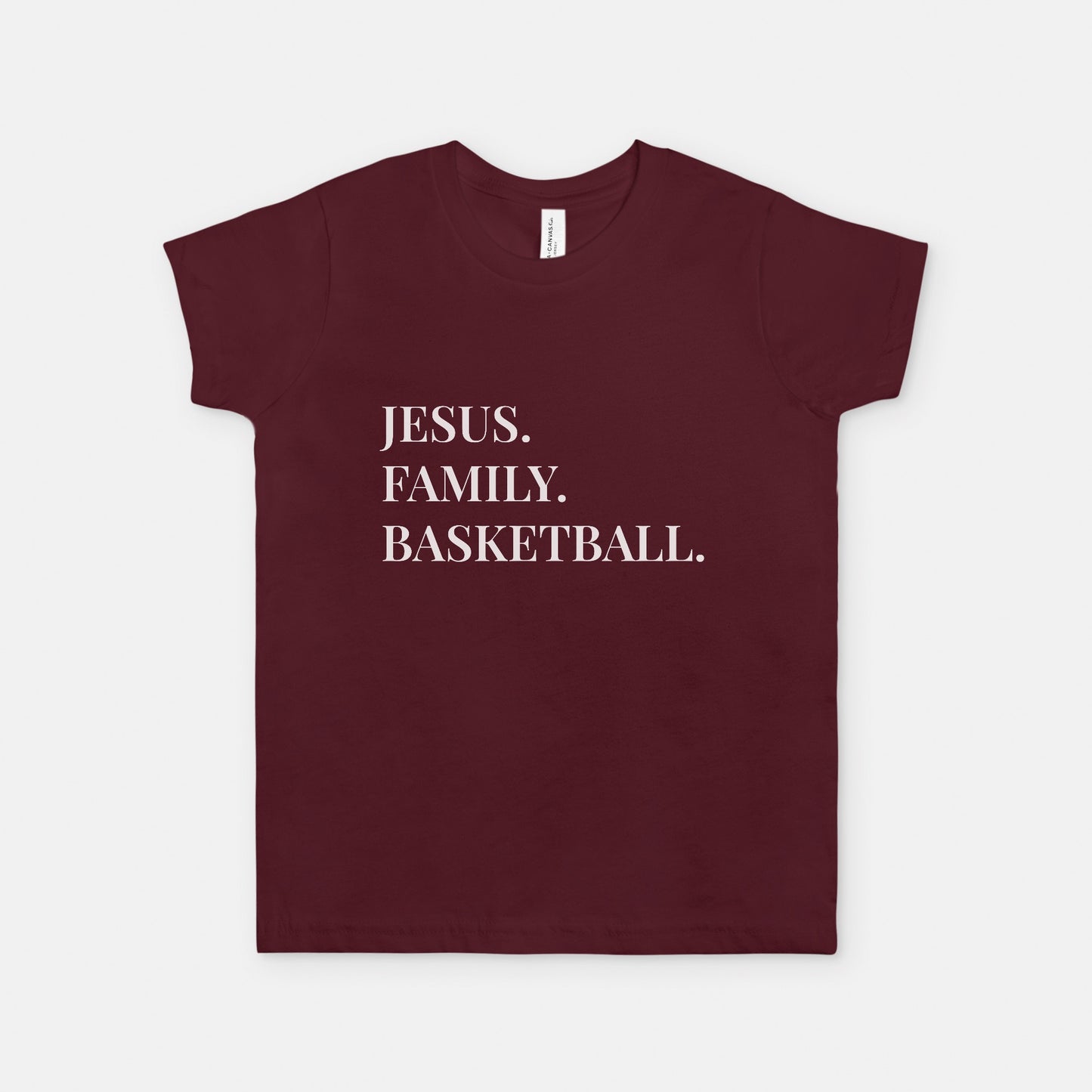 “Jesus. Family. Basketball.” Youth Unisex T-Shirt