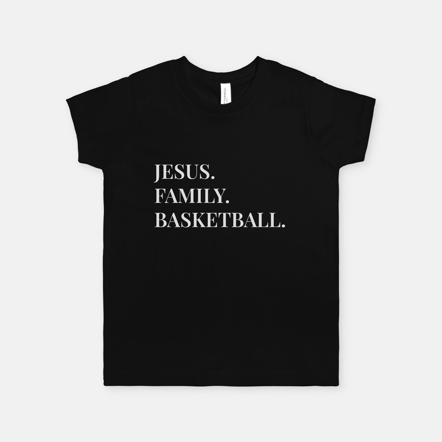 “Jesus. Family. Basketball.” Youth Unisex T-Shirt