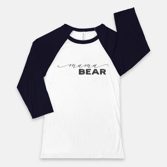 "mama bear" Unisex Baseball Tee