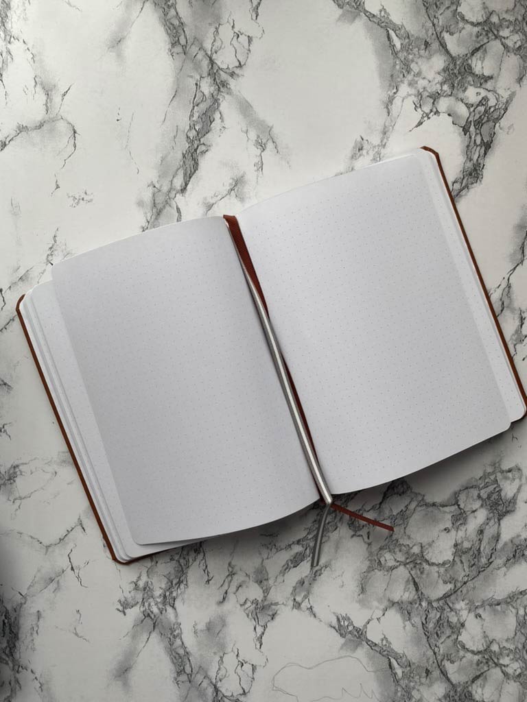 PERSONALIZED COGNAC VEGAN LEATHER JOURNALS WITH CUSTOM, HANDWRITTEN CALLIGRAPHY