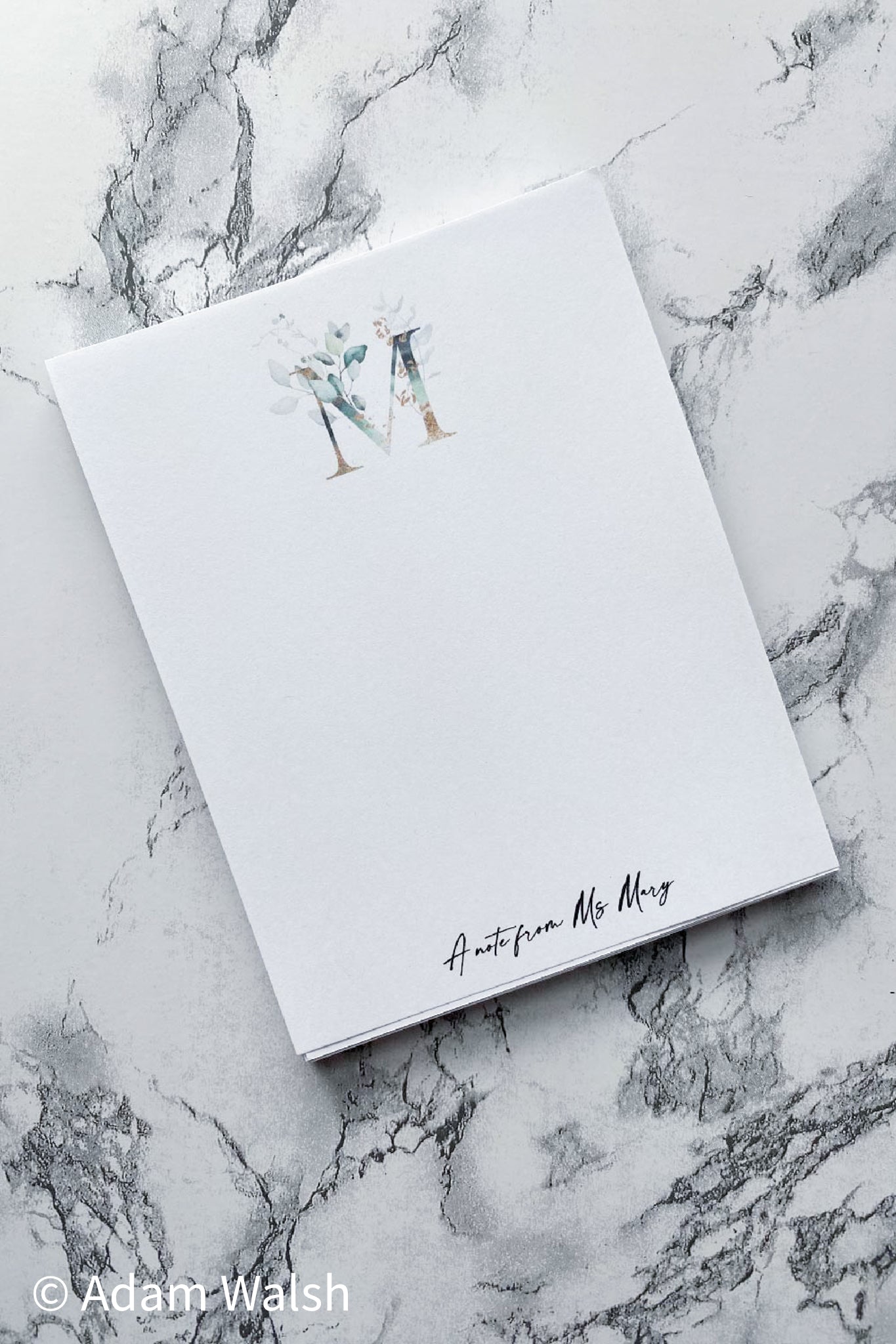 “A NOTE FROM” PERSONALIZED NOTEPAD