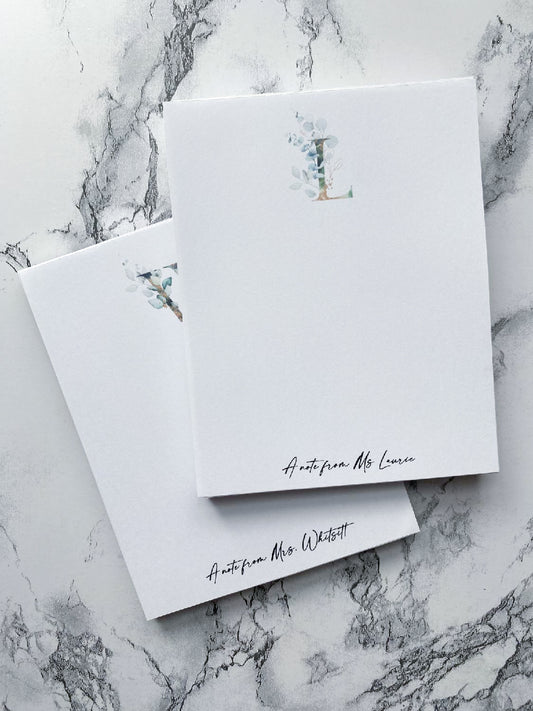 “A NOTE FROM” PERSONALIZED NOTEPAD